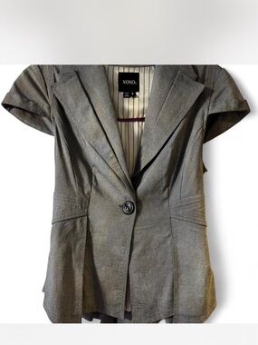 XOXO vintage Short Sleeve Tailored Gray Blazer Jacket